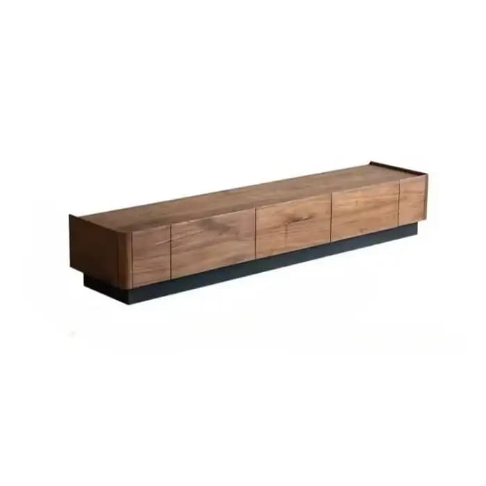 Design bois marron meuble De télévision décoration tiroirs Unique chambre rangement