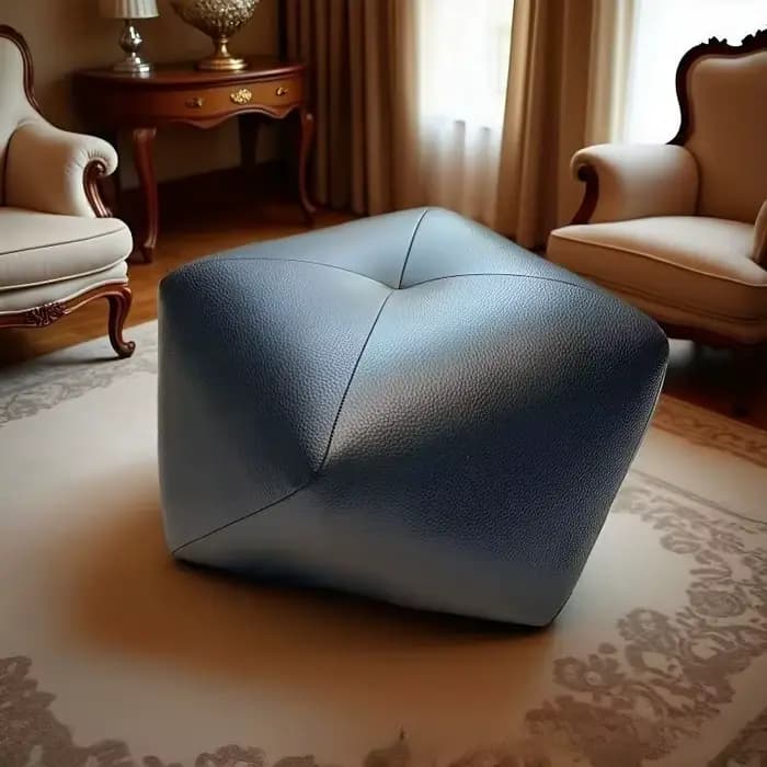 Tabouret en cuir à roulettes, tabouret bas léger de luxe pour la maison, tabouret de canapé de salon