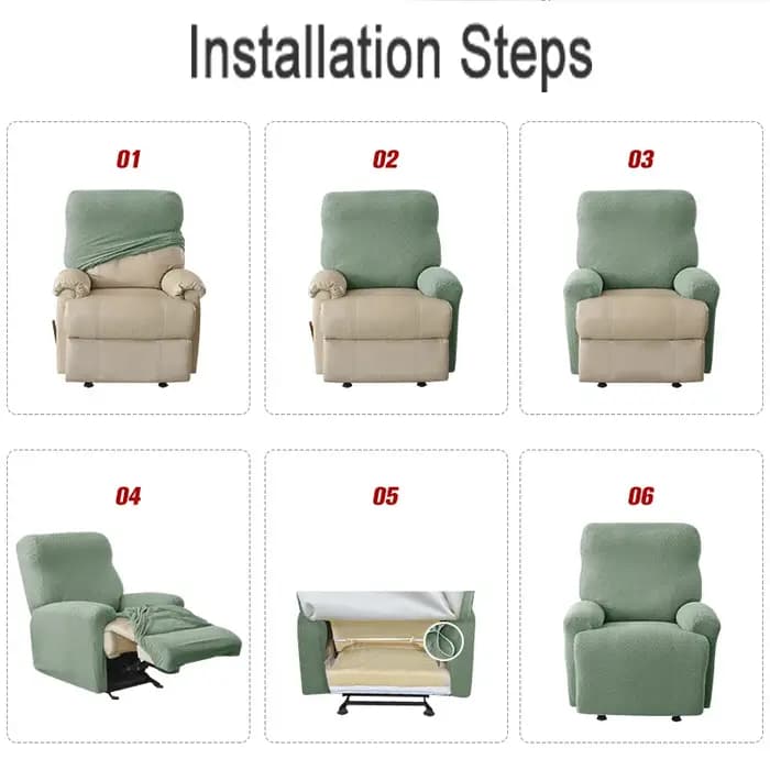 Housse de canapé inclinable chaise paresseuse couleur unie