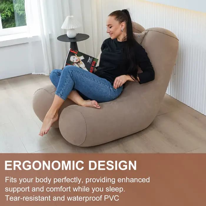 Fauteuil pouf, grand fauteuil de lecture ultra-confortable pour adultes