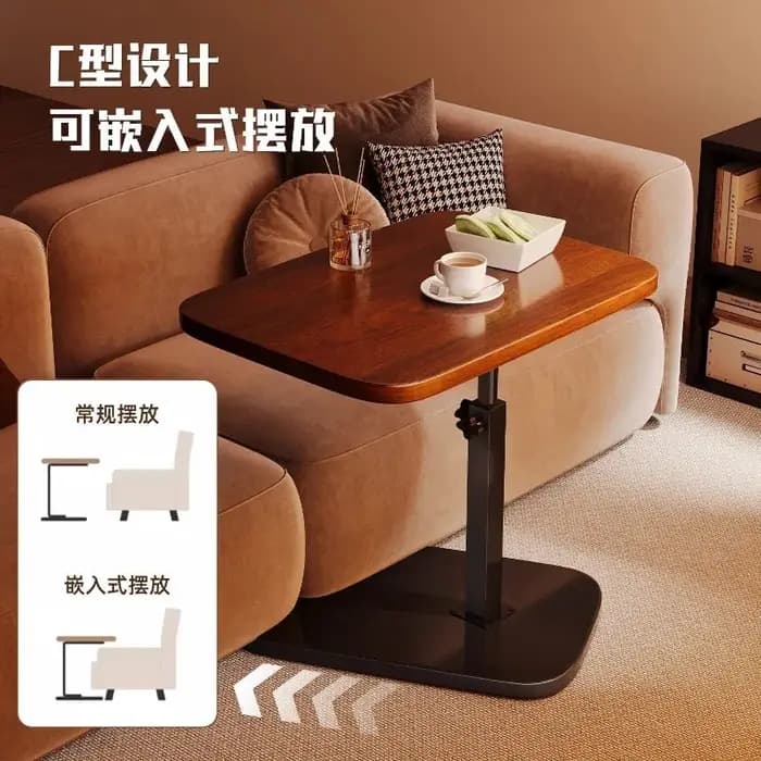 Canapé Table basse Table d'appoint réglable salon Table basse mobile usage domestique chambre chevet