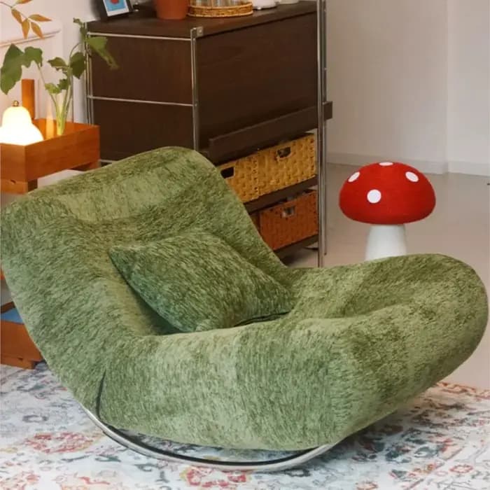 Fauteuil à bascule relaxant MOMO style Bauhaus médiéval, chaise longue individuelle pour adulte, canapé simple pour balcon