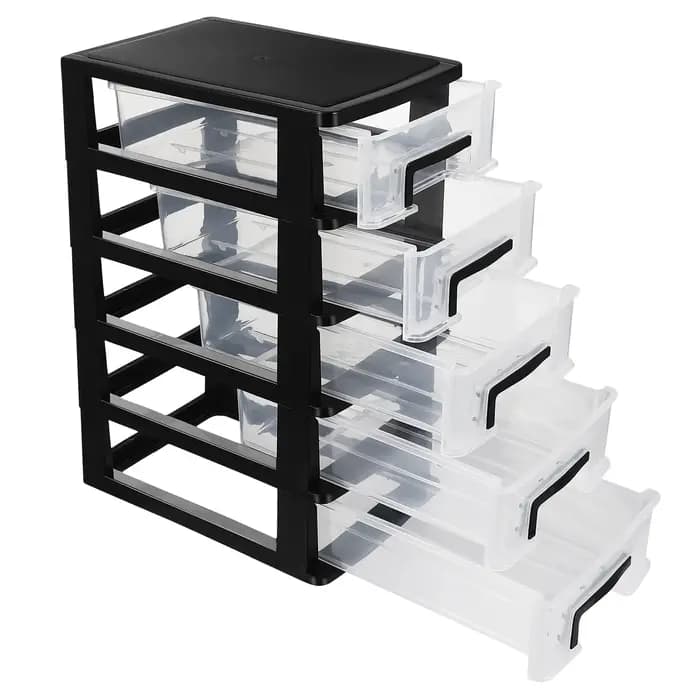 Armoire de rangement à cinq niveaux, en plastique, Type tiroir, placard, Portable, anti-poussière, o