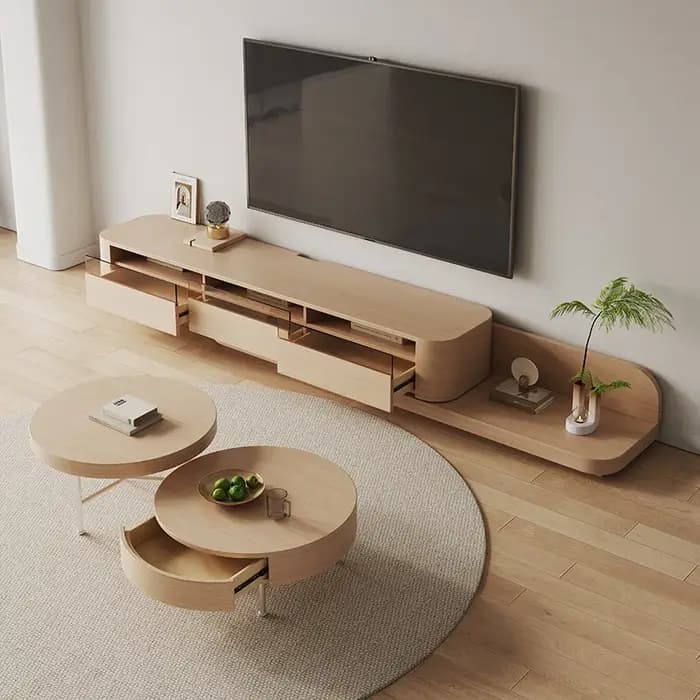 Meubles de salon de luxe : Meuble TV en bois haut de gamme
