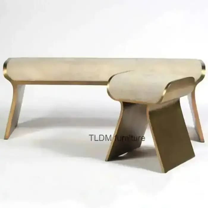Repose-pieds de luxe nordique en métal, tabourets en cuir souple pour Van légère, chaise de maison d