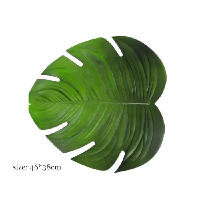 Grand tapis de Table Monstera en forme de feuille tropicale