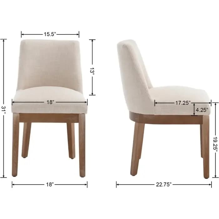 Ensemble de 2 chaises de salle à manger modernes, confortables, avec dossier, chaises d'appoint de c