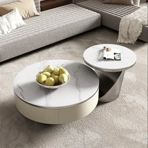 Tables basses rondes de luxe minimaliste marbre Tables basses nordiques à la mode salon Design Muebl