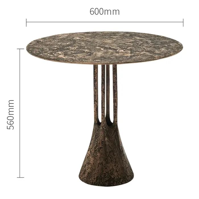 Petite table basse ronde en métal
