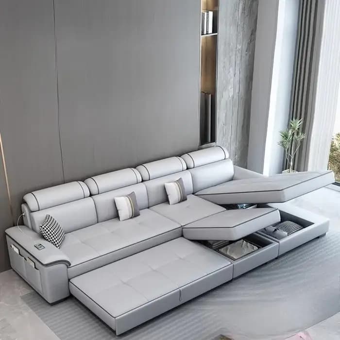 Canapé Double Design en cuir véritable