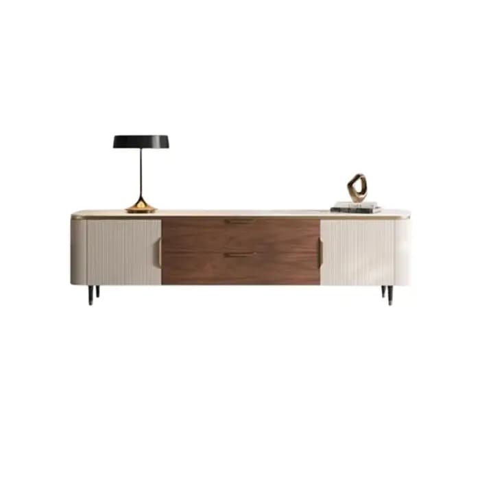 Meuble TV vertical en marbre et bois massif