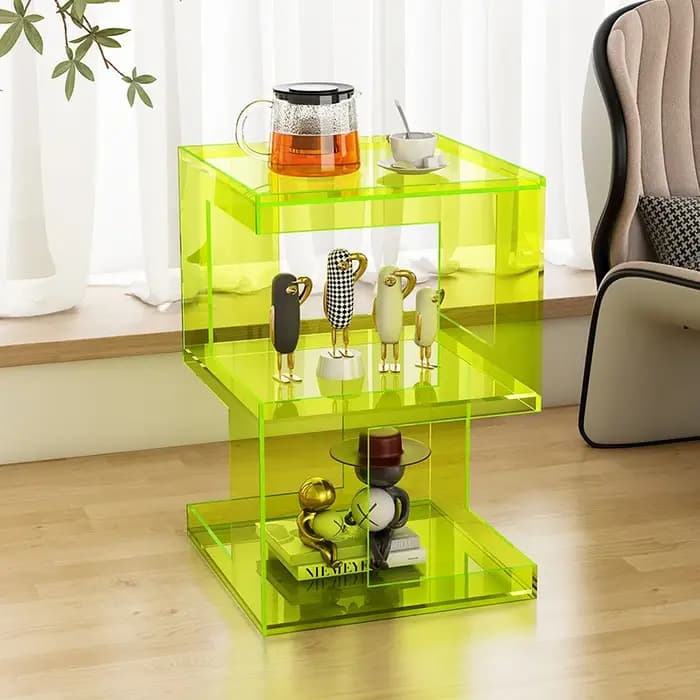 Table d'appoint de canapé en acrylique minimaliste, organisateur d'angle créatif, support de rangeme