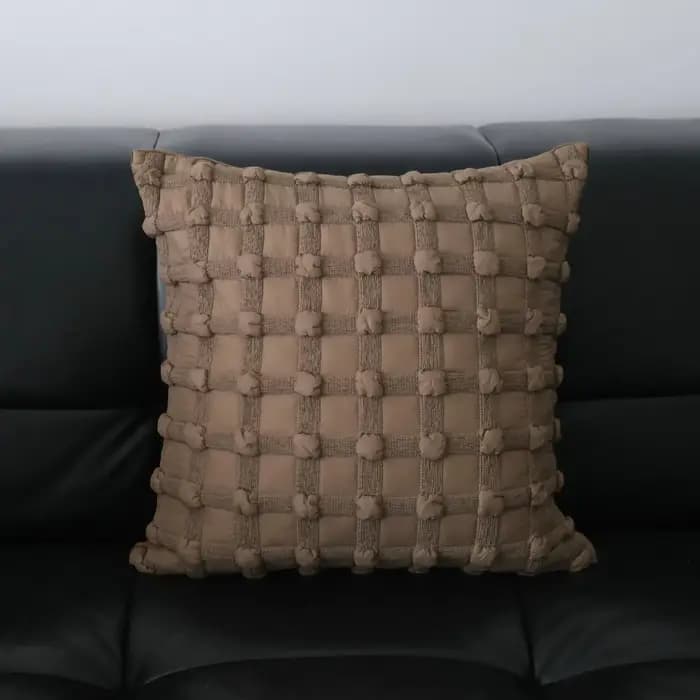 Juste de coussin carrée Maillard au design moderne à rayures, taie d'oreiller décorative marron pour