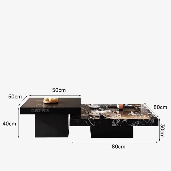 Tables basses modernes noires ensemble de luxe