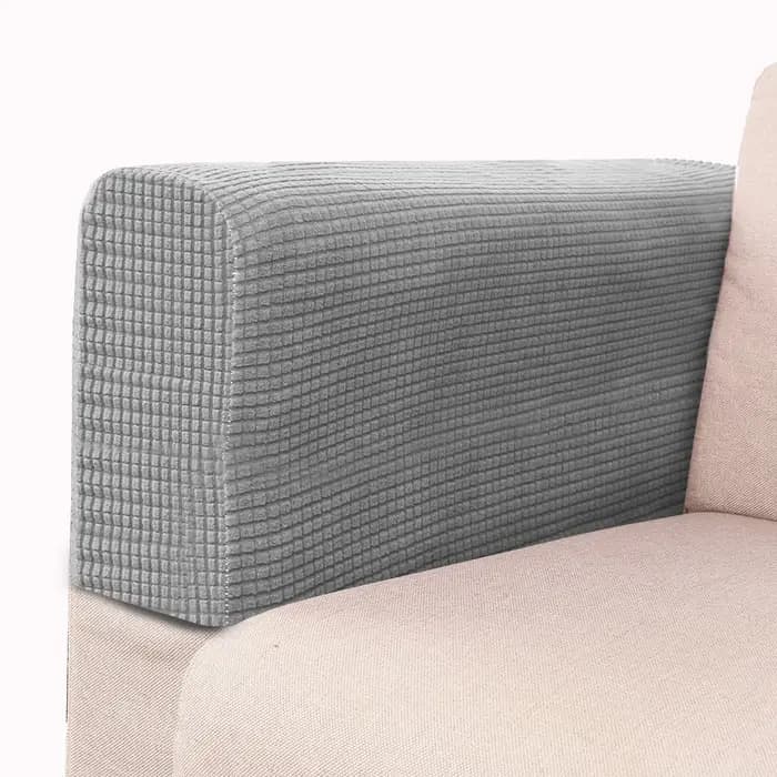 2 pièces/ensemble secouer polaire couleur unie élastique anti-poussière canapé accoudoir gant décoration