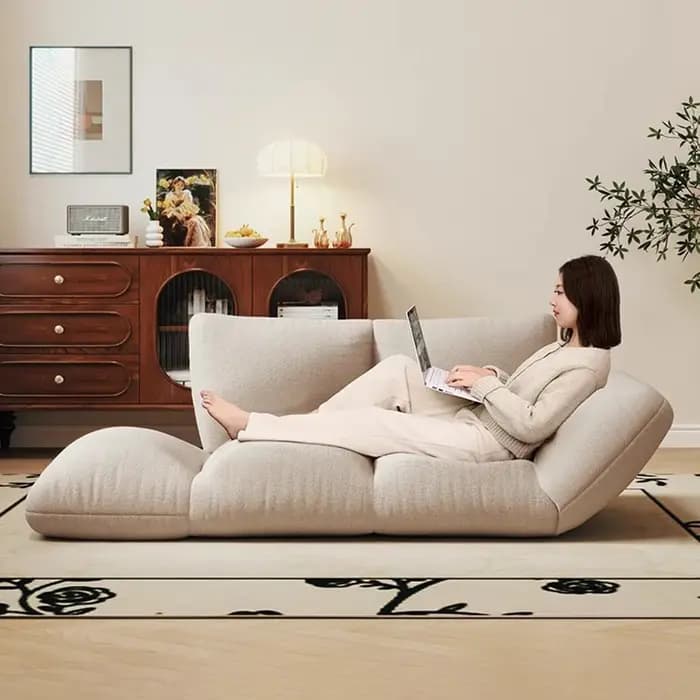 Canapé de salon de luxe élégant avec fauteuils inclinables