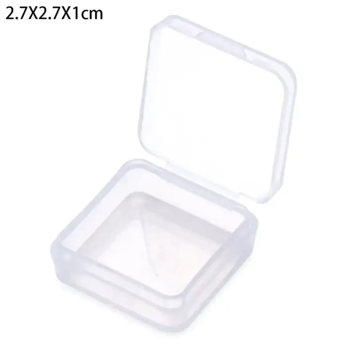 Boîte de rangement transparente pour petits objets, conteneur carré pour bijoux, perles, outils de p