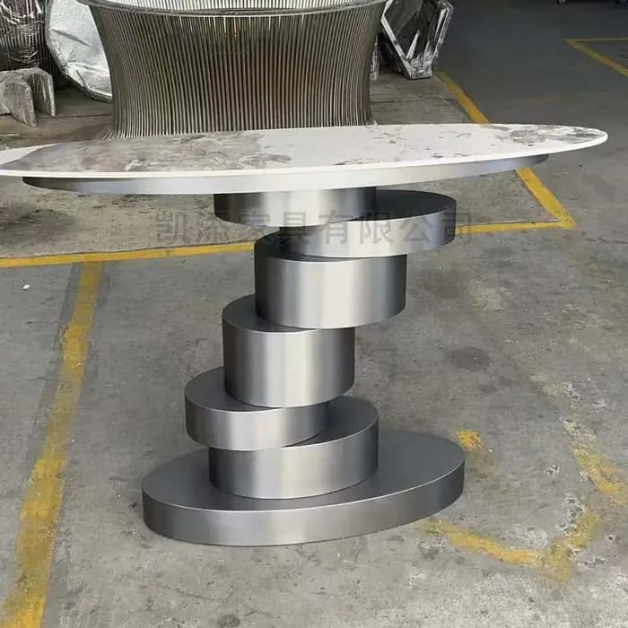 Table d'appoint murale étroite de luxe léger italienne, cadre métallique en acier inoxydable, style
