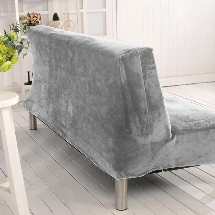 Housse de canapé-lit sans accoudoirs en peluche