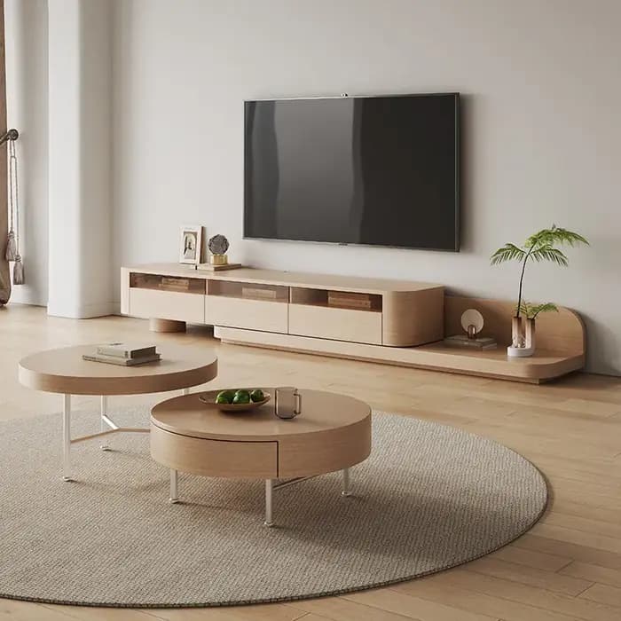Meubles de salon de luxe : Meuble TV en bois haut de gamme