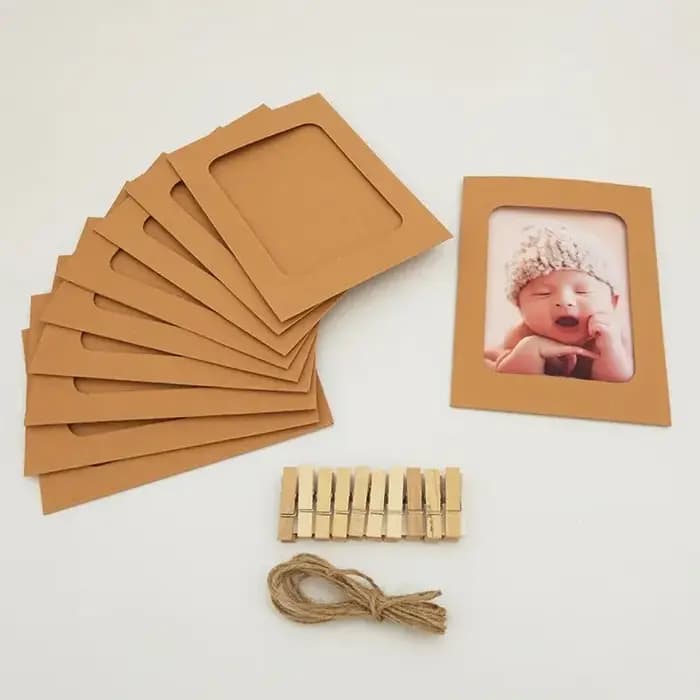 Cadre Photo créatif bricolage suspendu Album Collection mur avec corde en lin pince combinaison papier peint drapeau