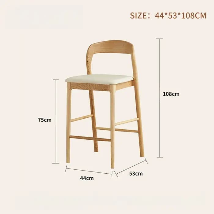 Chaise de Bar en bois nordique, bureaux de réception de luxe de styliste, tabouret haut inhabituel,