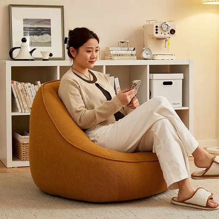 Pouf paresseux en velours côtelé