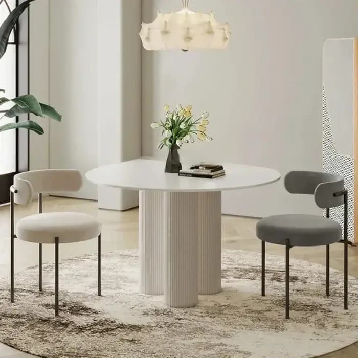 Table à manger ronde ensemble 4 chaises marbre Table à manger nordique minimaliste luxe Comedor De 4