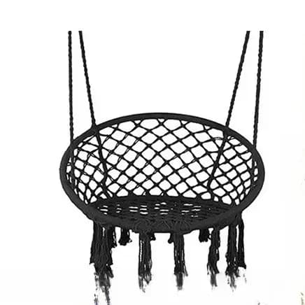 Chaise suspendue tissée avec dossier pour intérieur et extérieur