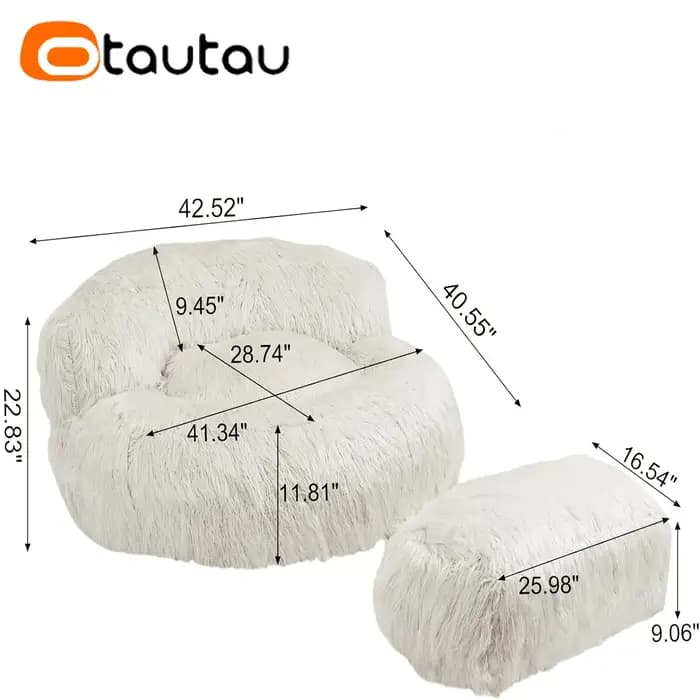 Pouf pouf en fausse fourrure pour adultes et enfants