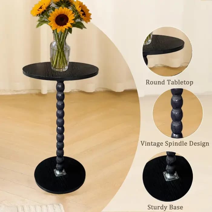 Table d'appoint ronde, petite table à boissons pour petits espaces
