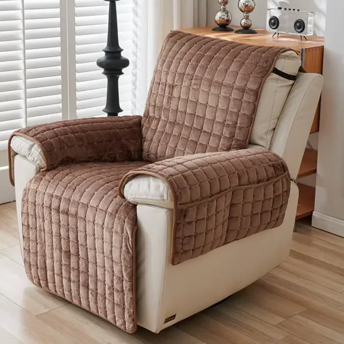Housse de protection de canapé inclinable avec accoudoirs et poches