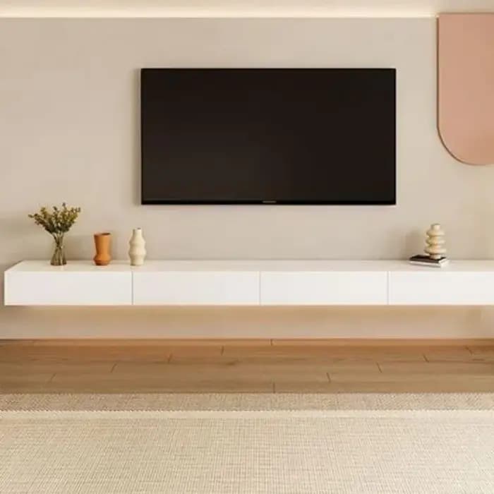 Console suspendue supports Tv flottant meuble bas miroir simplicité supports Tv Console Suporte Tv m
