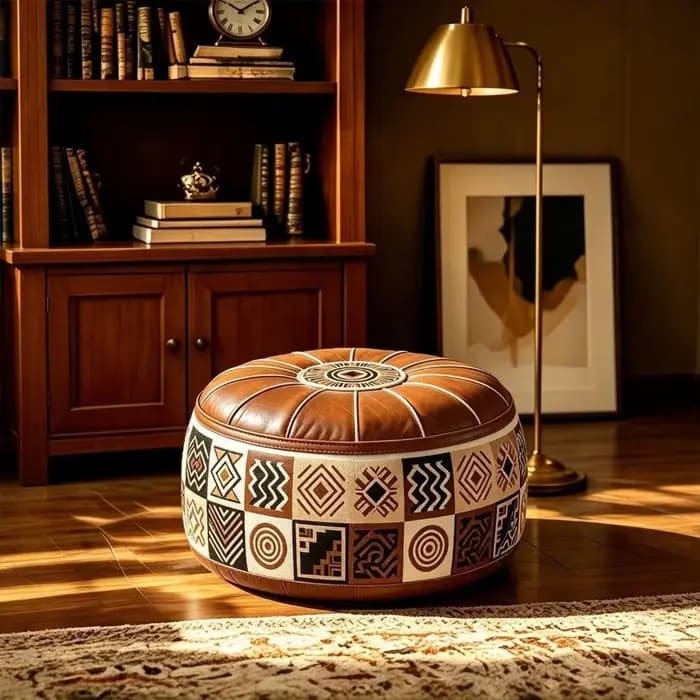 Housse de pouf de canapé de style bohème en cuir PU, pouf de rangement non rembourré, pliable, grande capacité, sac de rangement pour vêtements, chambre à coucher