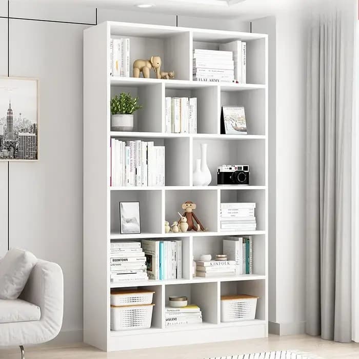 Nouvelle étagère bibliothèque multi-niveaux du sol au plafond