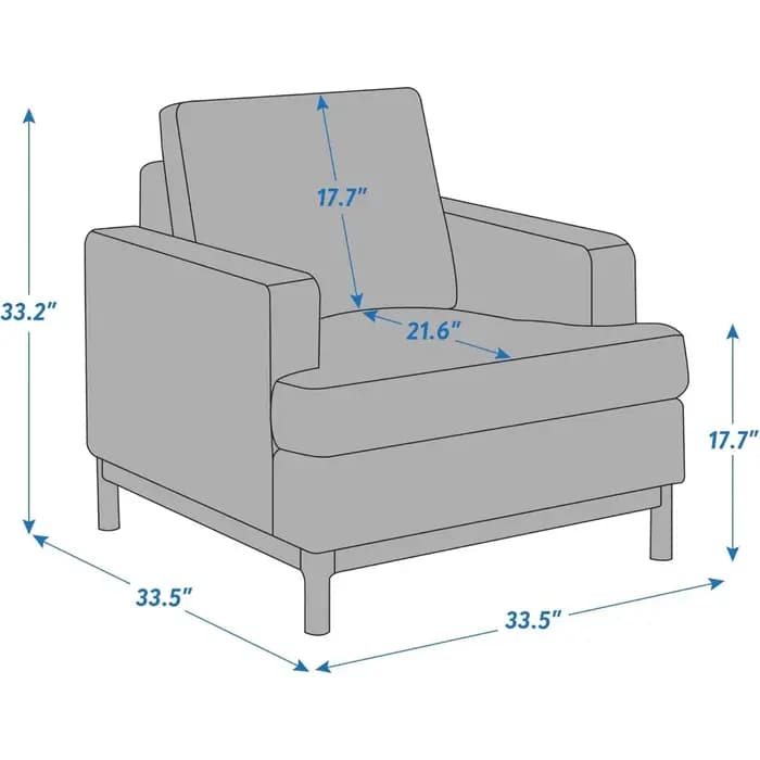 Chaise d'appoint surdimensionnée pour salon, fauteuil de lecture rembourré moderne pour chambre à co