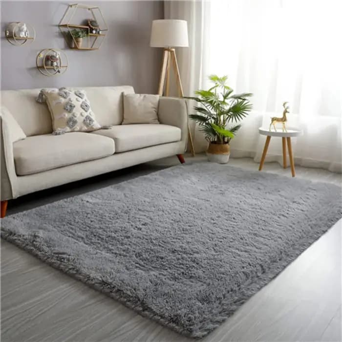 VIKAMA Mauve doux et confortable en peluche salon canapé tapis scandinave Ins Style chambre en peluc