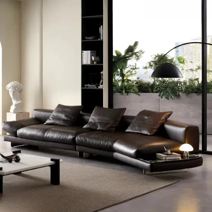 Salon minimaliste canapé moderne sol adultes relaxant