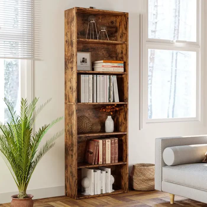 IlearCK-Bibliothèque industrielle sur pied, étagère de rangement, bibliothèque de 70 pouces, meubles