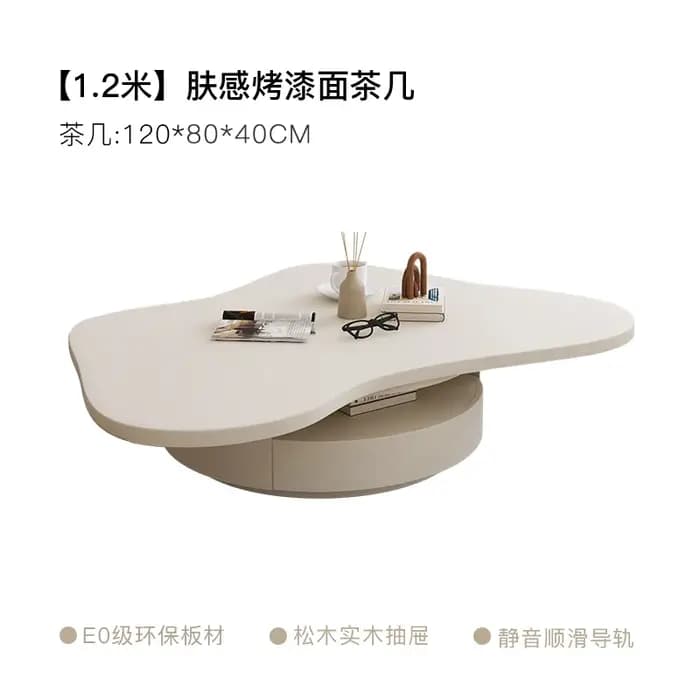 Table basse ondulée française, Design Unique, Style nordique, Table basse éclectique, Tables d'extré