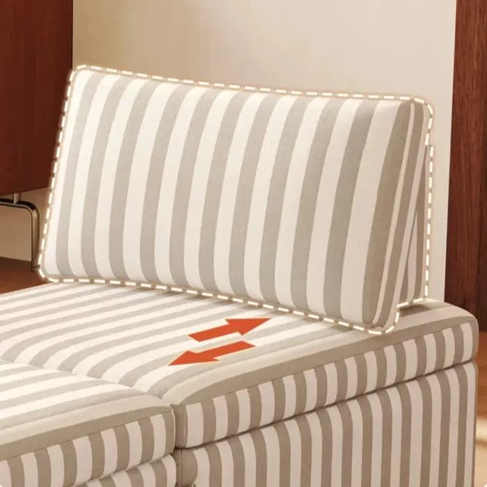 Canapé-lit pliable en tissu lin rayé