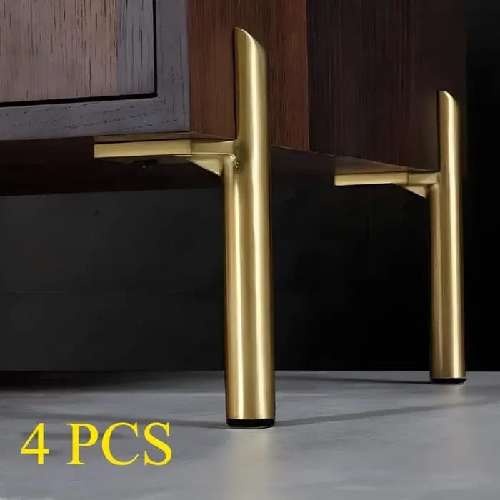 4 pièces de pieds de meubles modernes en métal doré - Polyvalents pour tables basses