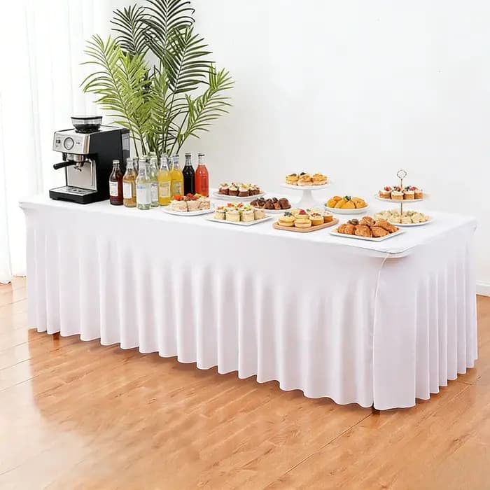 Nappe élastique hôtel conférence salle de réunion bureau Long Rectangle lourd lait soie méduse couverture de Table décoration de mariage