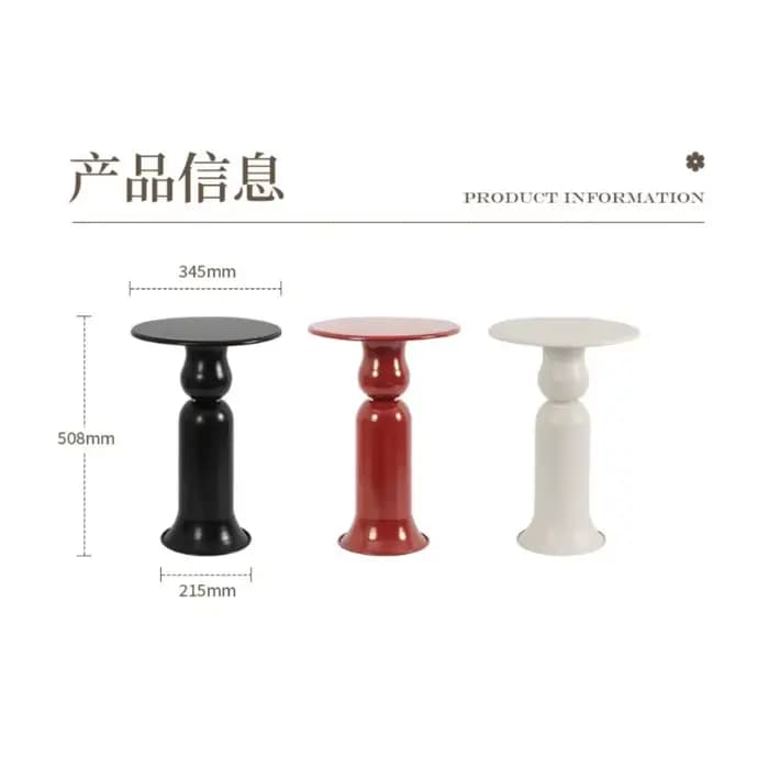 Table d'appoint ronde rouge de luxe italienne pour salon