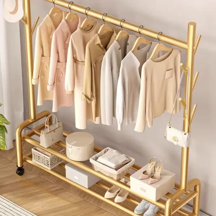 Cintre sur pied en métal moderne, présentoir à vêtements, meubles nordiques, salon T1