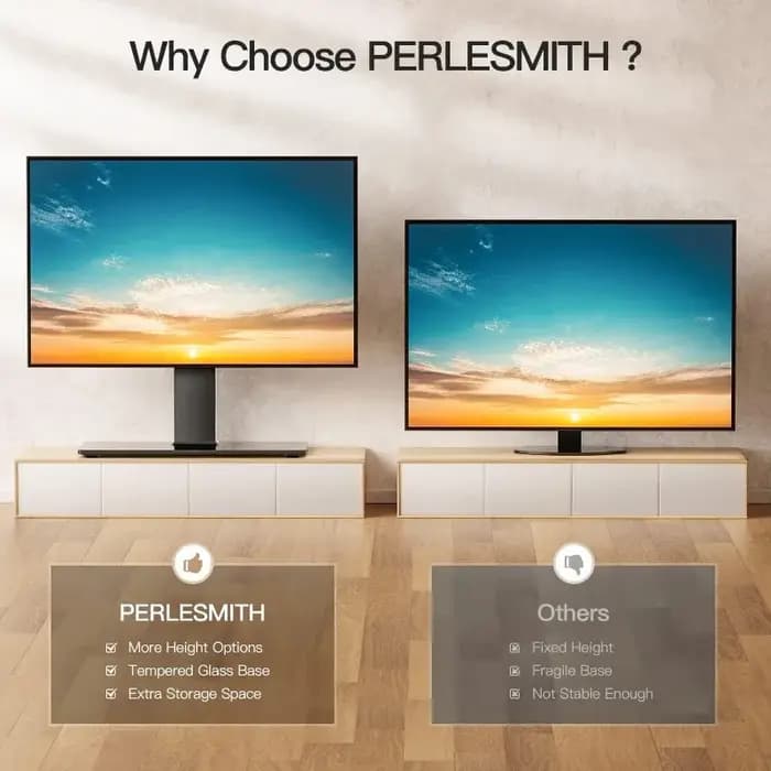 Meuble TV pivotant universel réglable en hauteur pour 32 ''-55'' LCD/LED support TV en fer pour téléviseurs VESA:600x400mm max 40KG
