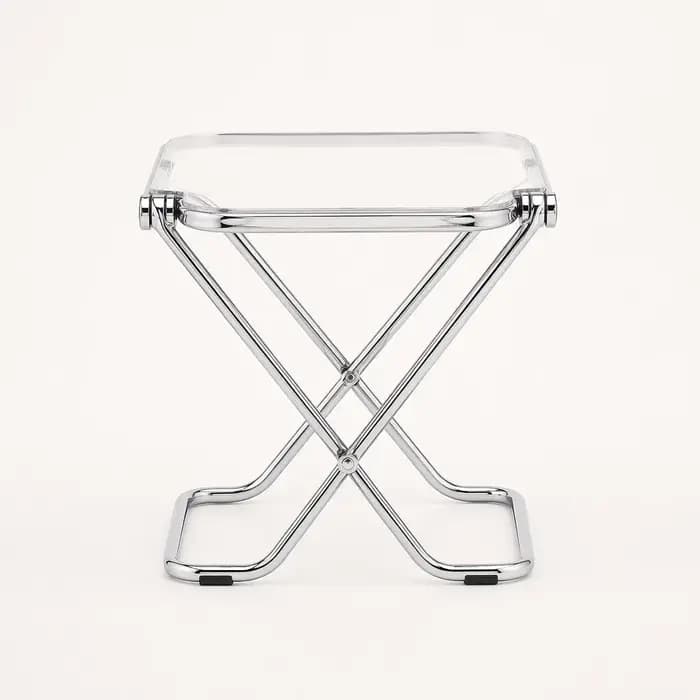 Table d'appoint pliante en acrylique - Table basse transparente pour salon
