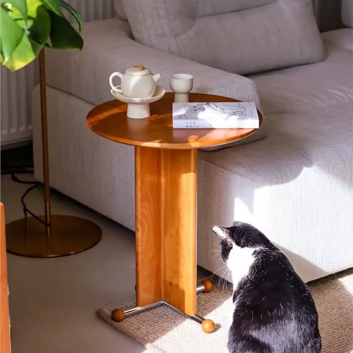 MOMO – petite table basse rétro en bois massif de noyer