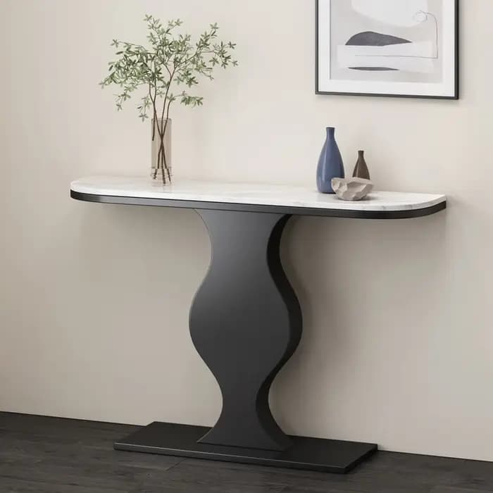 Tables de Console modernes de luxe nordique étroit dessus en marbre Tables de Console minimalistes D