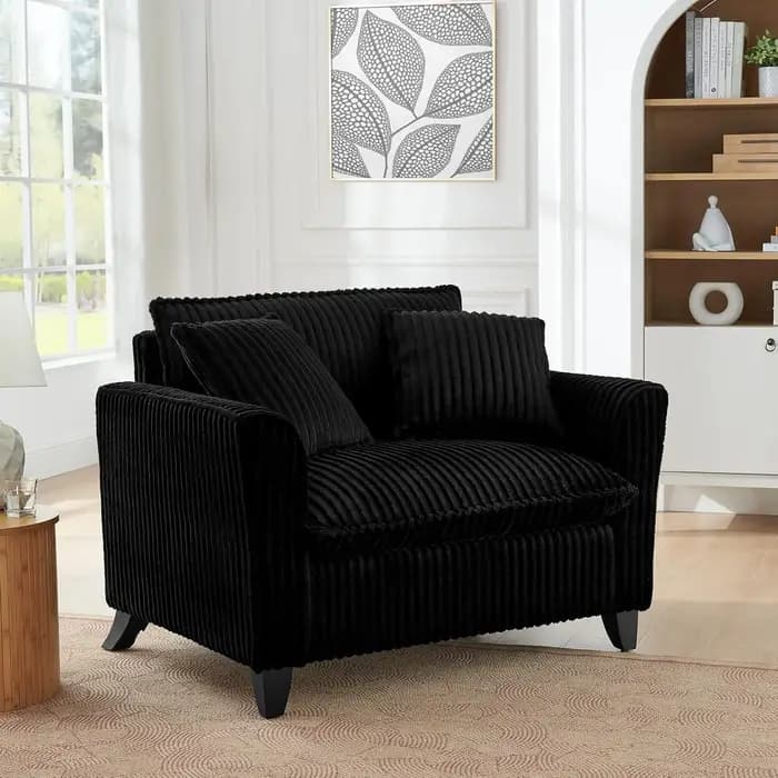 Fauteuil d'appoint surdimensionné, fauteuil simple avec accoudoirs et coussins, fauteuil paresseux r